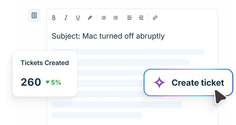 Freshservice interface mockup